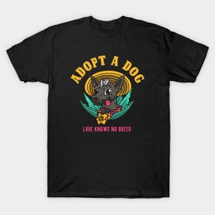 Adopt A Dog - Love Knows No Breed T-Shirt